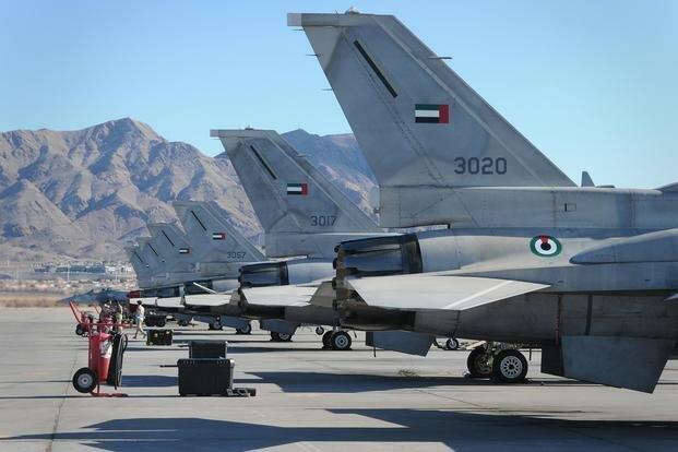 جنگنده های اف16 آمریکایی در پایگاه نظامی امارات